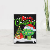 Carte Xmas Tree Lights Santa Hat Vegetable Broccoli Chri (Devant)