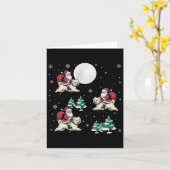 Carte Xmas Tree Père Noël équitation chien maltais drôle (Fleur jaune)