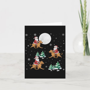 Carte Xmas Tree Père Noël équitation Irlandais Wolfhound