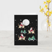 Carte Xmas Tree Père Noël équitation Siamese Chat drôle (Fleur jaune)