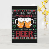 Carte Xmas Wonderful Time For A Beer Ugly Christmas S  (Fleur jaune)