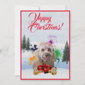 Carte Xmas Yappy pour Chien Cavapoo Personnalisabl (Devant)