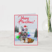 Carte Xmas Yappy pour Chien Hélicoptère Bleu Perso (Devant)
