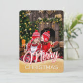 Carte XMS en texte simple rouge et blanc (Debout devant)