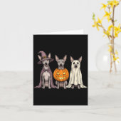 Carte Xoloitzcuintli fantôme effrayant Citrouille Hallow (Fleur jaune)