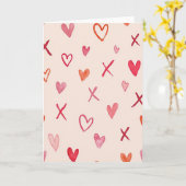 Carte Xoxo Cœurs à l'aquarelle (Fleur jaune)