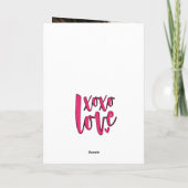 Carte XOXO LOVE Saint Valentin Photo (Dos)
