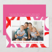 Carte XOXO Pink Red Hugues et baisers Valentine (Devant / Derrière)