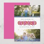 Carte XOXO pour la Saint-Valentin en famille à deu (Devant / Derrière)