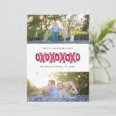 Carte XOXO pour la Saint-Valentin en famille à deu (Debout devant)