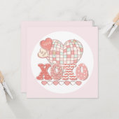 Carte Xoxo rétro Saint Valentin (Devant/Arrière en situation)