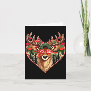 Carte Xoxo valentin cerf camo chasse rétro