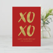 Carte XOXO Valentine Brossé Gold Foil (Debout devant)
