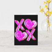 Carte Xoxo Valentines Day Love Funny Coquette Bow Checke (Fleur jaune)