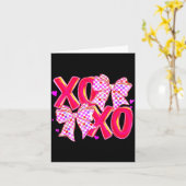 Carte Xoxo Valentines Day Love Funny Coquette Bow Checke (Fleur jaune)