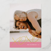 Carte XOXO Valentine's - Rose (Recto)