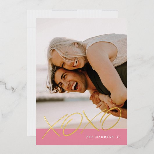 Carte XOXO Valentine's - Rose (Enveloppe)