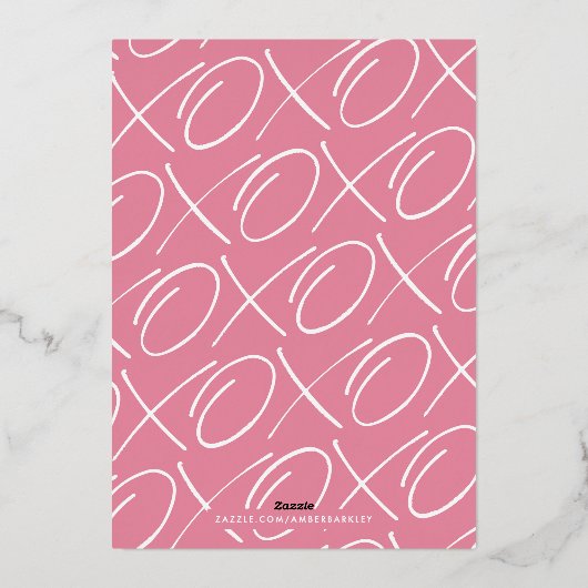 Carte XOXO Valentine's - Rose (Verso)