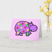 Carte XX- Cœur de Hippopotame Heureux (Fleur jaune)