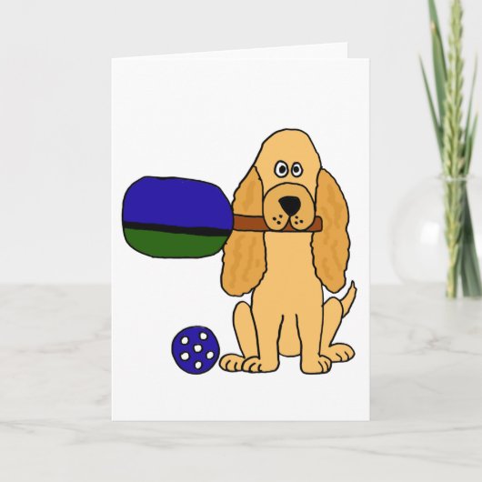 Carte XX- Pickleball Cocker Spaniel Cartoon (Devant)
