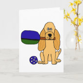 Carte XX- Pickleball Cocker Spaniel Cartoon (Fleur jaune)