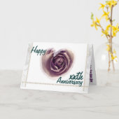Carte xxe année personnalisée Cœur violet Anniversaire d (Fleur jaune)