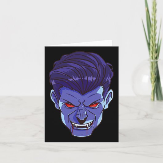 Carte Y Vampire Halloween Monstre Visage d'effroi crocs  (Devant)