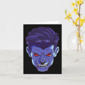 Carte Y Vampire Halloween Monstre Visage d'effroi crocs  (Fleur jaune)