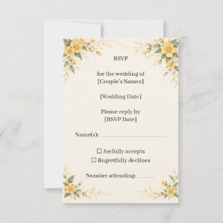 Carte Yamabuki Wedding RSVP Card