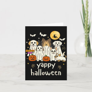 Carte Yappy Halloween Drôles de chiens fantômes Hallowee