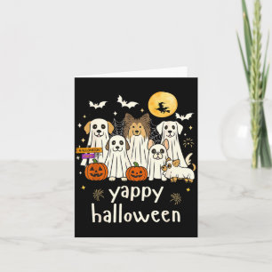 Carte Yappy Halloween Drôles de chiens fantômes Hallowee