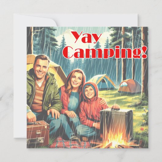 Carte Yay Camping Dans La Pluie (Devant)