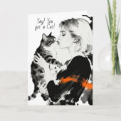 Carte Yay ! Vous avez un chat | Félicitations (Devant)