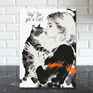 Carte Yay ! Vous avez un chat Félicitations