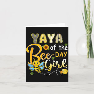 Carte Yaya de la fille de l'anniversaire de l'abeille Dr