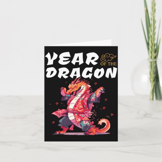 Carte Year Of The Dragon Funny Dragons Chinese Zodiac Si (Devant)