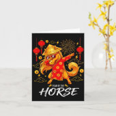 Carte Year Of The Horse Dabbing Zodiac Horse Chinese New (Fleur jaune)