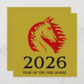 Carte Year of the Horse Flat Greeting Card (Devant / Derrière)