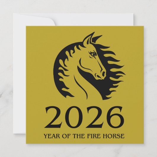 Carte Year of the Horse Flat Greeting Card (Devant)