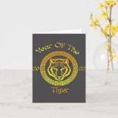 Carte Year Of The Tiger 2022 Circular Asian Chinese New (Fleur jaune)