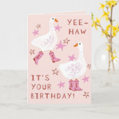 Carte Yee Haw, C'est votre message d'anniversaire (Fleur jaune)