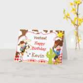 Carte Yeehaw Cowboy Western Anniversaire Party (Fleur jaune)