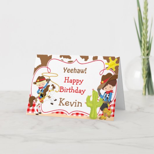 Carte Yeehaw Cowboy Western Anniversaire Party (Devant)