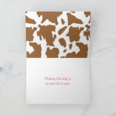 Carte Yeehaw Cowgirl Western fête d'anniversaire (Intérieur)