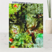 Carte Yellow abstract Folded Greeting Card,Bright color  (Dos)