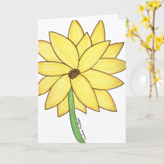 Carte Yellow Flower Blank (Fleur jaune)