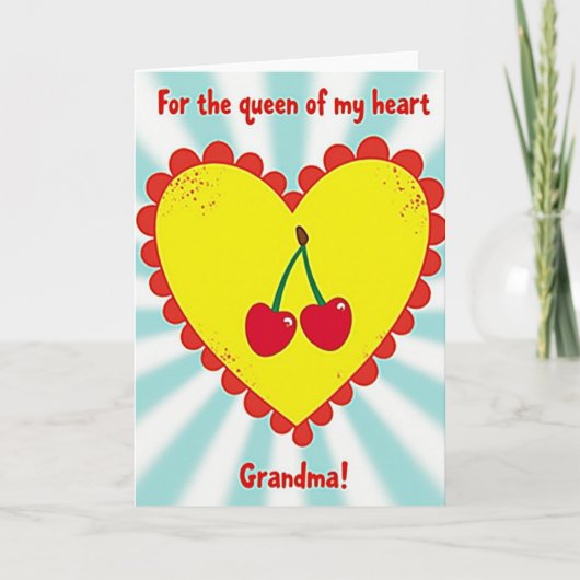 Carte Yellow Heart Grandma Card (Devant)