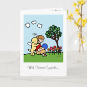 Carte Yellow Labrador Angel (Fleur jaune)