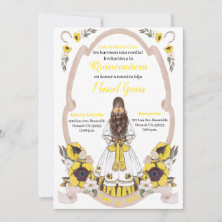 Carte Yellow Quinceanera Charra, Rancho Charro Western