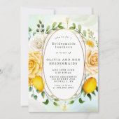 Carte Yellow Roses Lemons Bridesmaids Luncheon Invitatio (Devant)